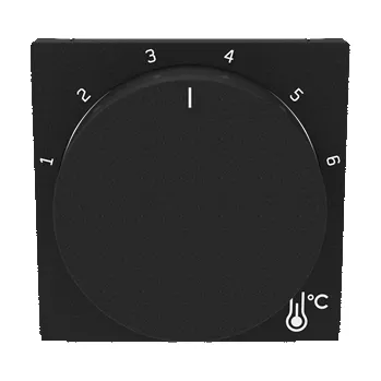 vypínač Kryt termostatu prostorového s otočným ovládáním, s upevňovací maticí; onyx/kouřová černá, 3292H-A00300 63