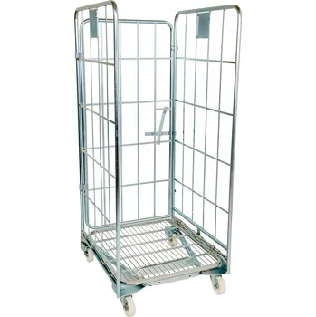 Rollkontejner, 3 mřížové stěny, zadní stěna, 700 x 800 x 1665 mm