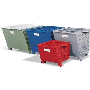 Přepravník Nádoba na sypký materiál z oceli, stohovatelná, objem 810 litrů, zelená