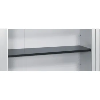 Jednací stůl Vložná police C+P, lakovaná, z oceli, 1124 x 363 x 24 mm, černošedá