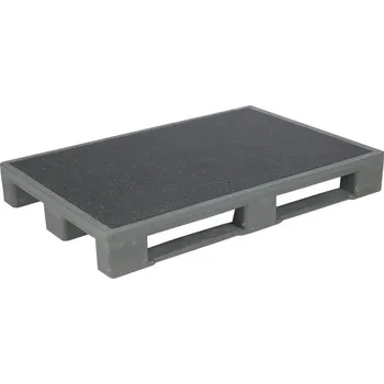 paleta Protiskluzová paleta, z PE-RE, 800 x 1200 x 153 mm, 3 ližiny, s hranou, BJ = 5 kusů