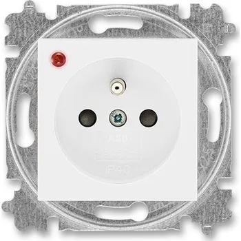 Elektrická zásuvka Zásuvka s přepěťovou ochranou, s clonkami, s optickou signalizací poruchy (typ 6619); bílá / bílá, 6699H-A06357 03