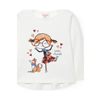 Chlapecké tričko Dívčí triko Boboli LOVELY WINTER Barva: Bílá, Velikost BOBOLI: 3 roky (98)