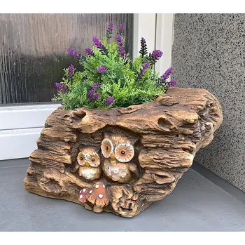 Obal na květináč Prodex Import Obal pařez se sovami MG