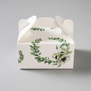 Krabička na výslužku Výslužková krabice s rukojetí Oliva 20x13x11cm