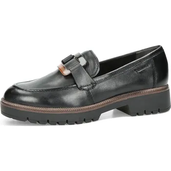 Dámské mokasíny Tamaris dámské kožené polobotky - černé