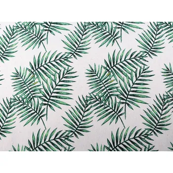 Bavlněná metráž / imitace lnu hrubší, listy Varianta: režná, Balení: 1 m