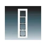 1754-0-4445 Rámeček pro elektroinstalační přístroje, čtyřnásobný bílé sklo (S)