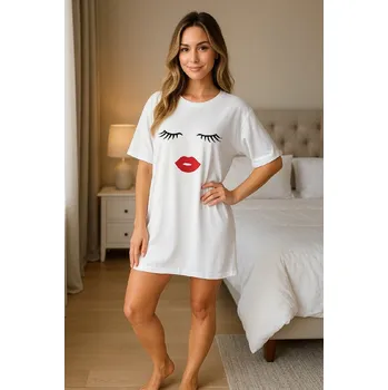 Dámská noční košile Maxitriko Rty