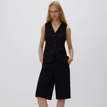 Dámské kalhoty Reserved - Bermudy s puky - černý - 501GG-99X - 501GG-99X-42