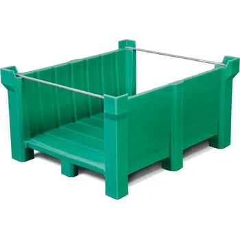 Úložný box Stohovatelná nádoba PolyPro z PE, objem 260 litrů, čelně otevřená, zelená