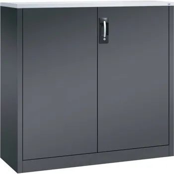 Jednací stůl Kancelářská skříňka s křídlovými dveřmi C+P Acurado, příruční, 1200 x 400 x 1200 mm, černošedá