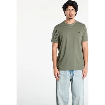Pánské tričko Tričko FRED PERRY Contrast Tape Ringer T-Shirt Lrlwrthgreen/ Blk S