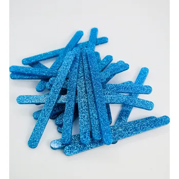 Jedlá dekorace na dort Cake star Akrylatové tyčky na nanuk modrá perleť délka 11,5cm (10ks)