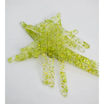 Jedlá dekorace na dort Cake star Akrylatové tyčky na nanuk zelené 2 s třpytkami délka 7cm (10ks)