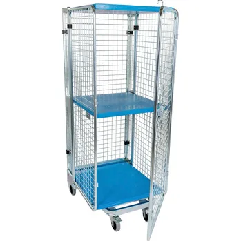 Rollkontejner, uzavřený ze všech stran, plastové police, 728 x 823 x 1880 mm