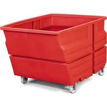 Úložný box Víceúčelová nádoba z polyethylenu (PE), s kolečky, 800 l objem, červená