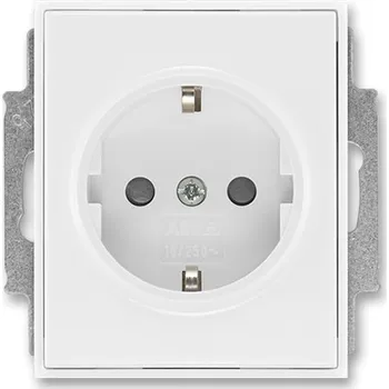 Elektrická zásuvka 5518E-A03459 03 Zásuvka jednonásobná s bočními kontakty (schuko), s clonkami, bílá/bílá (Element, Time)