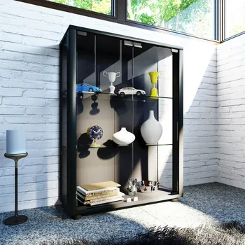 Komoda VCM Vitrína Sintalo, černá 759499