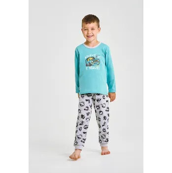 Pánské oblečení 3495 CHLAPECKÉ DLOUHÉ PYŽAMO BENN 86-116 tyrkysová 116