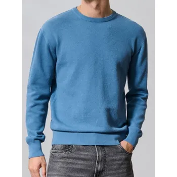 Pánská móda Sinsay - Bavlněný svetr se zapínáním na knoflíky - modrá - 777FZ-54X - 777FZ-54X-L