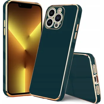 Pouzdro na mobilní telefon Zadní Kryt gsmStyle pro Apple iPhone 13 Pro, zlatý RÁMEČEK , zelený