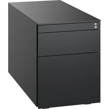 Jednací stůl Kancelářský kontejner C+P Asisto, 430 x 781 x 563 mm, černý, 3 výsuvy