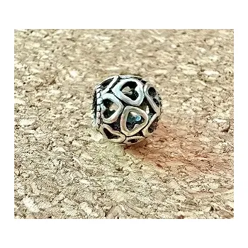 Korálek Korálek Heart srdíčka - kovový TOPBEADS