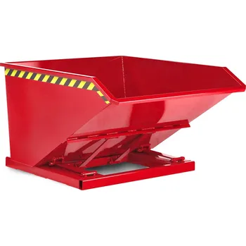 Přepravník Výklopná nádrž na posypový materiál z oceli, objem 1000 litrů, červená