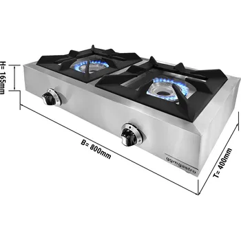 Sporák G.Gastro Plynový sporák - se 2 hořáky - 11 kW