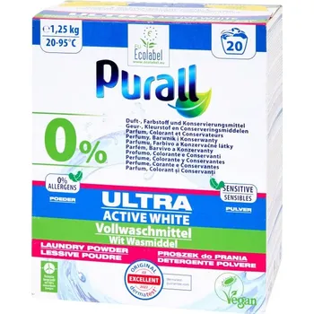 Prací prášek PRÁŠEK NA BÍLÉ PRÁDLO OD 20 STUPŇŮ PURALL ULTRA ACTIVE WHITE 1,25 kg