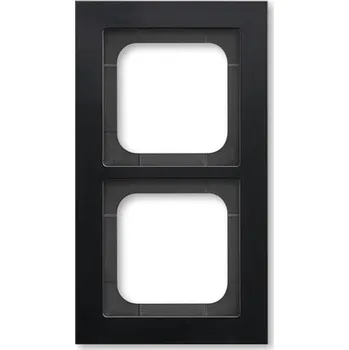 Rámeček dvojnásobný, pro vodorovnou i svislou montáž; matná černá; 1722-275