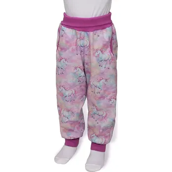 ESITO | Rostoucí softshellové kalhoty Jednorožec - růžová / 92