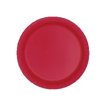 Party nádobí Talířky papírové EKO - Rubínově červená 18cm, 20ks