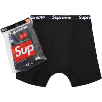 Pánské spodní prádlo SUPREME Hanes Boxer Briefs (4 Pack) Black Velikost: XL