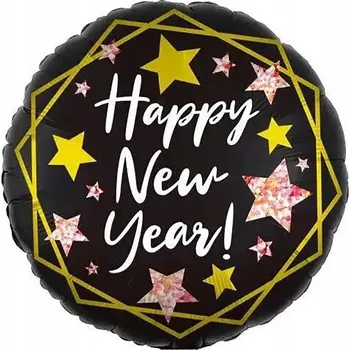 Balónek Fóliový balónek - Šťastný Nový Rok, kulatý, 45 cm