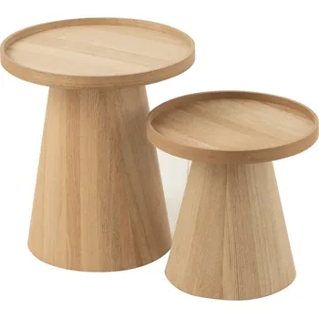 Toaletní stolek Set dvou dřevěných odkládacích stolků J-line Munk 45/38,5 cm