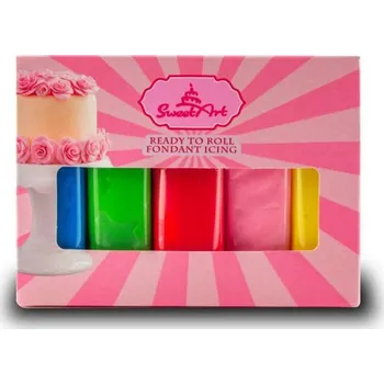 SweetArt potahovací a modelovací hmoty vanilkové Summer mix (5x100 g)