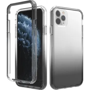 Pouzdro na mobilní telefon Nárazuvzdorné dvoubarevné transparentní pouzdro pro iPhone 11 Pro Max - černé