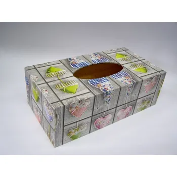 Krabice na papírové kapesníky - Srdce látková