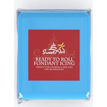 SweetArt potahovací a modelovací hmota vanilková neonový efekt Blue (250g)