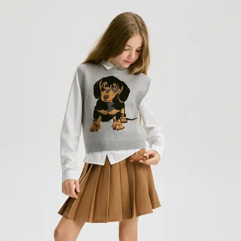 Dívčí sukně Reserved - Skládaná sukně s přívěskem - béžová - 389FW-80X - 389FW-80X-146