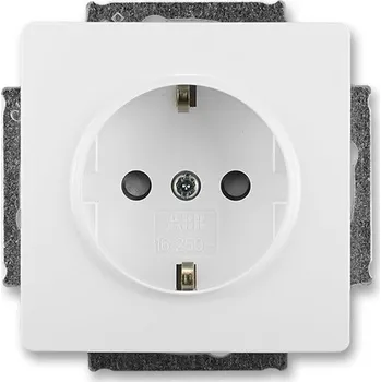 Elektrická zásuvka 5518G-A03459 B1 Zásuvka jednonásobná s bočními kontakty (Schuko), s clonkami, jasně bílá (Swing, Swing L)