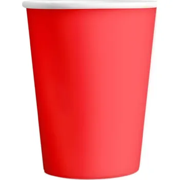 Jednorázové nádobí Červený papírový kelímek 220 ml, balení 6 ks