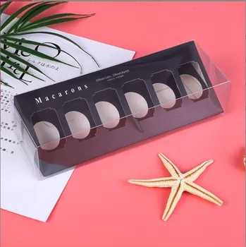 Krabička na výslužku Cake star Elegantní krabička na makronky černá 23x9,8cm na 6ks balení 20ks