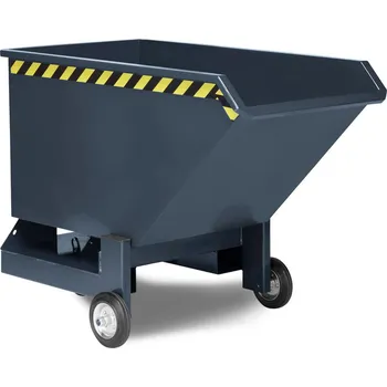 Přepravník Výklopný vozík z oceli, kolečka, objem 800 litrů, šedý