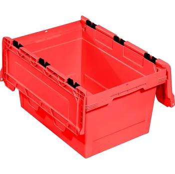 Úložný box Univerzální stohovatelné nádoby classic-line D, s víkem, 600 x 400 x 349 mm, červené, BJ = 2 kusy