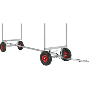 Plošinový vozík Vozík na dlouhý materiál KM, zinkovaný, nosnost 3500 kg, délka max. 4000 mm, 4 pneumatiky