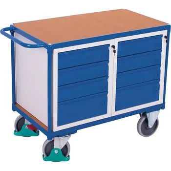 Dílenský vozík, 1 ložná plocha a 8 zásuvek, 1190 x 600 x 930 mm