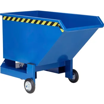 Přepravník Výklopný vozík z oceli, kolečka, objem 400 litrů, modrý